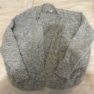 Madewell Skipper Side Slit Cardigan Sweater Grey
